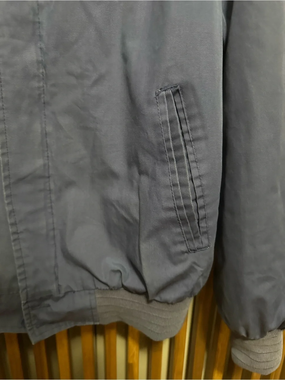 Vintage Peter England Men's Bomber Jacket XL Blue Lightweight Windbreaker